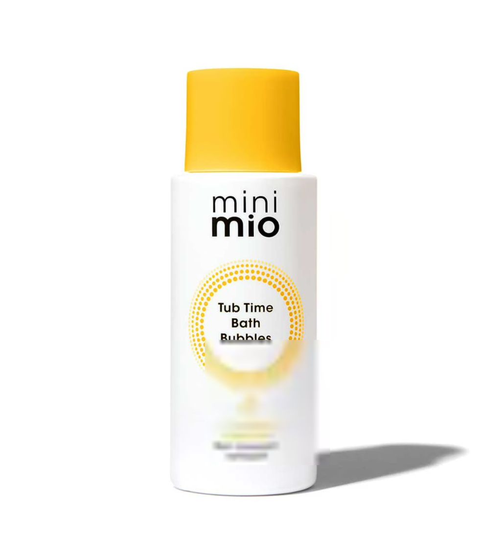 Gentle baby bubble bath in a soft white bottle for delicate skin.