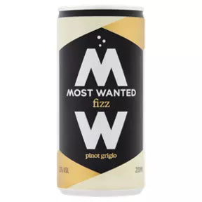 Most Wanted Pinot Grigio Fizz 20cl – sparkling white wine in a can with crisp apple and citrus notes.