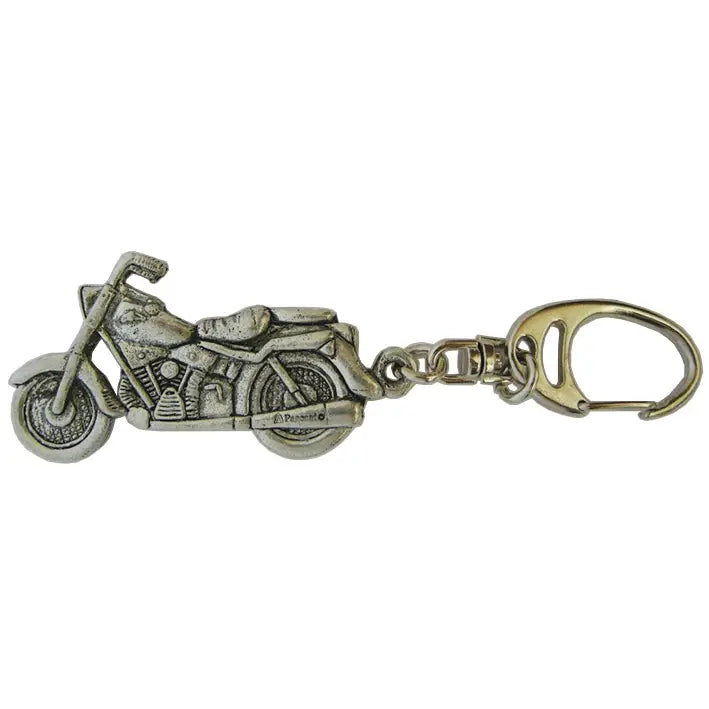 Motorbike Themed Pewter Keyring