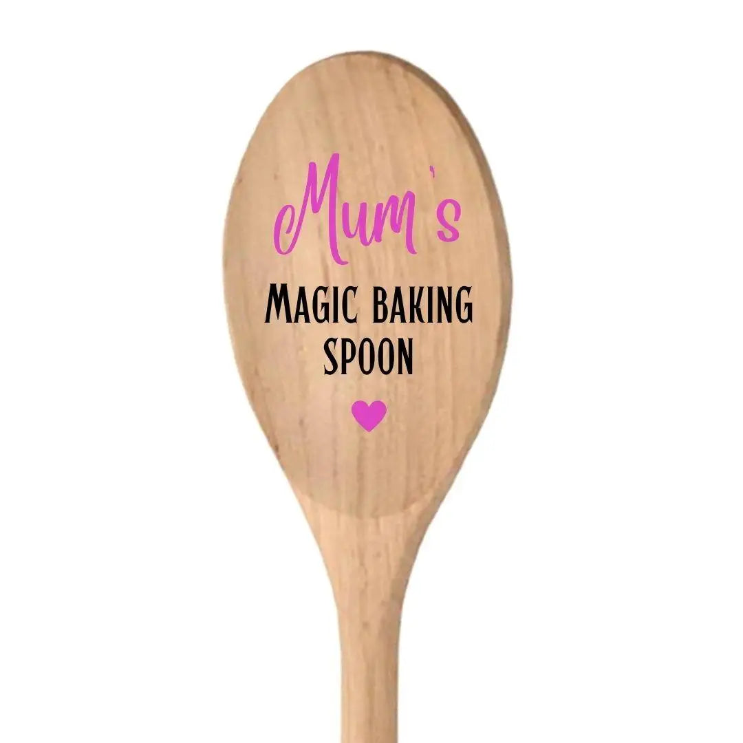 Mum's Magic Baking Spoon - 12" Wooden Gift for Culinary Creations