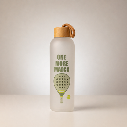 Frosted Padel Water Bottle With Bamboo Lid | 750ml