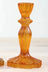 Orange Glass Candle Holder - 15.8cm