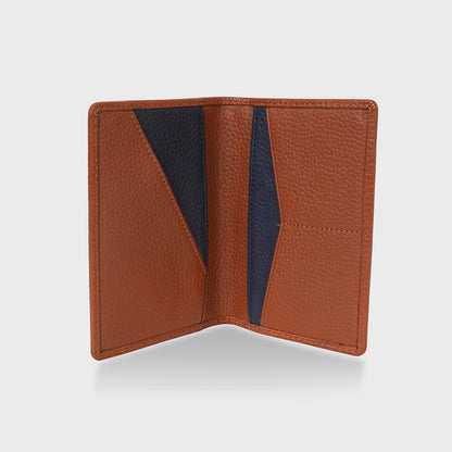 Pebble Grain Leather Passport Holder in Tan