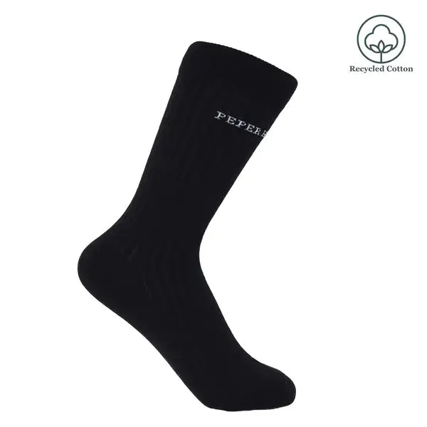 women's black ribbed socks made from soft, stretchy fabric. 