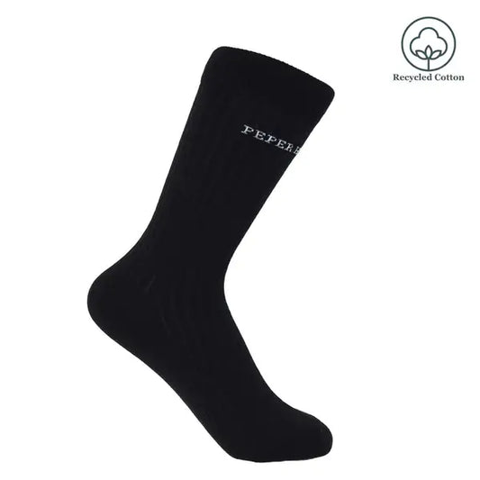 women's black ribbed socks made from soft, stretchy fabric. 