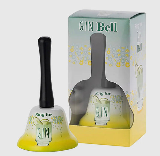 Ring for Gin bell with packaging, featuring a stylish design for calling a glass of gin.