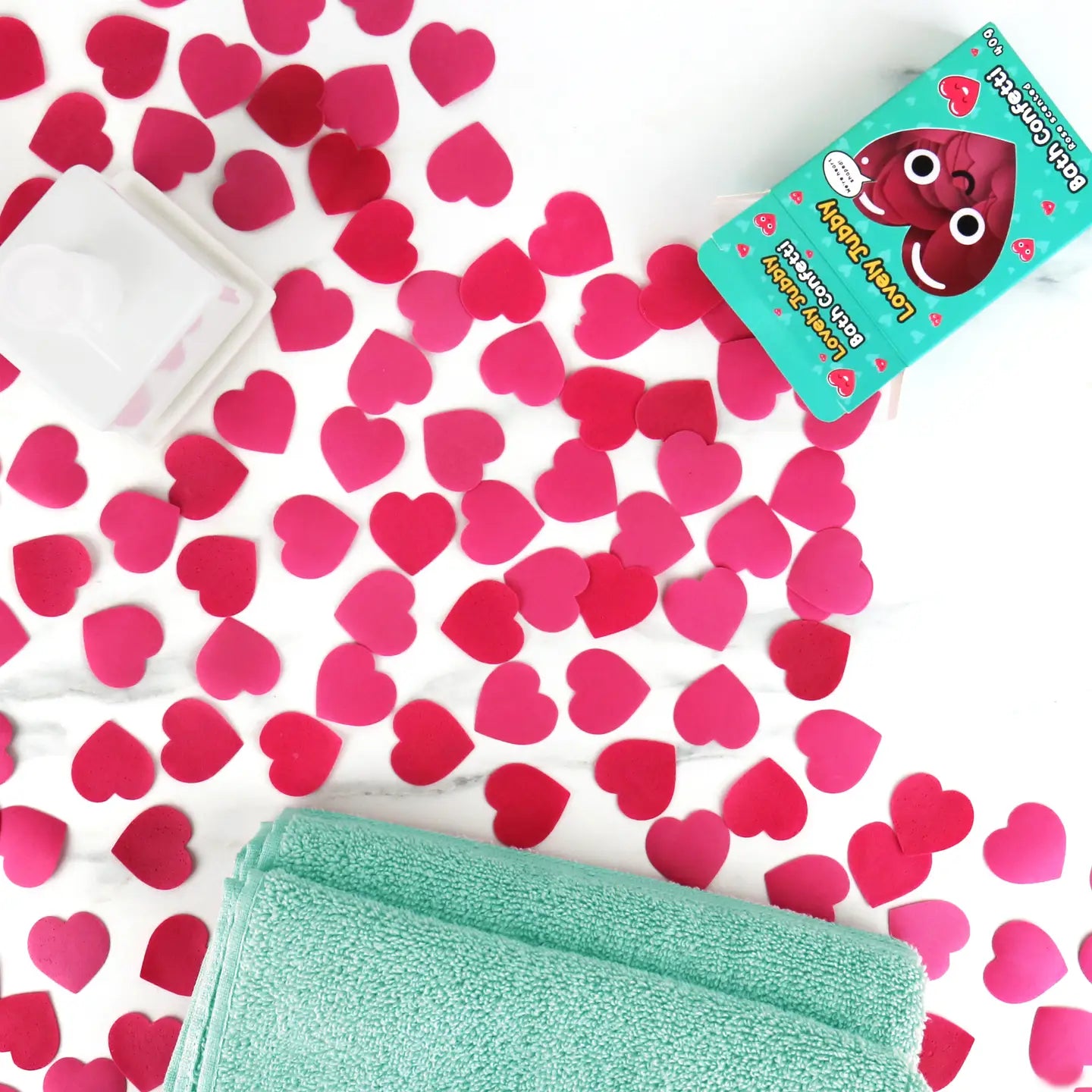 rose scented heart shaped bath confetti