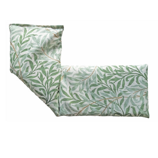 Green leaf-patterned wheat bag on a white background
