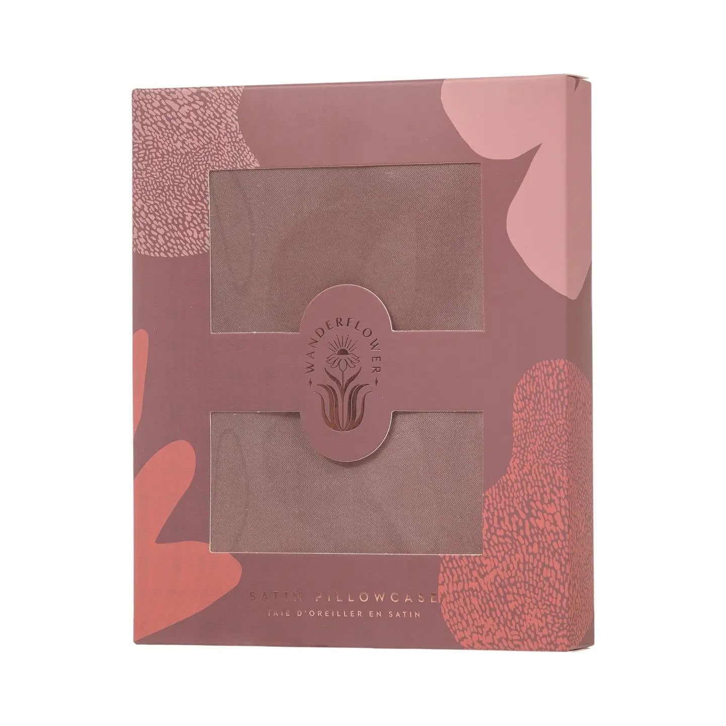 Dreamy Satin Pillowcase in Dusty Rose packaging.