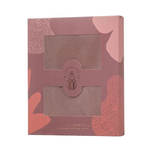 Dreamy Satin Pillowcase in Dusty Rose packaging.