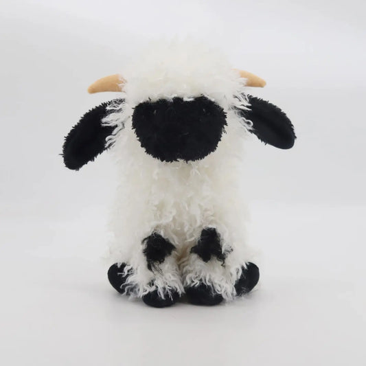 12cm Mini Valais Sheep soft toy, handmade in Leicestershire, perfect as a baby gift or nursery keepsake.