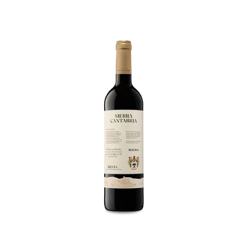Bottle of Rioja Reserva Spanish red wine with rich fruit, spice and gentle oak notes.