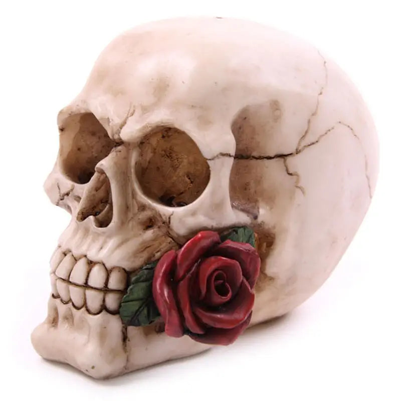Unique Skull With Roses Ornament