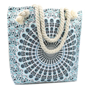 Rope Handle Mandala Bag (Sky Blue)