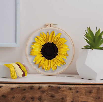 sunflower design embroidery craft kit gift suitable for beginners art and crafts