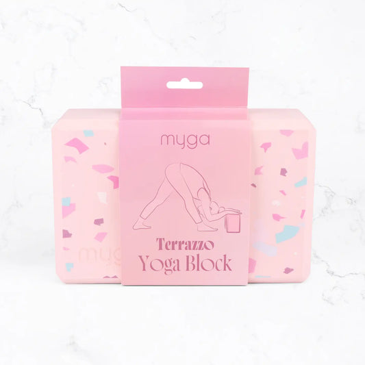 Terrazzo Yoga Block by Myga, perfect for balance and alignment in yoga practice.