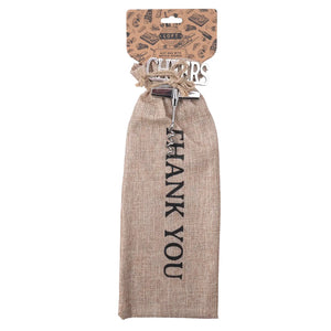 Smart Hessian Thank You Gift Set with Bottle Opener