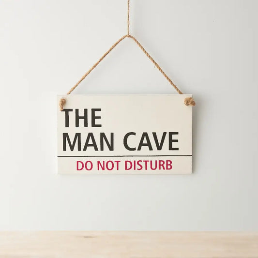The Man Cave hanging sign decor for home retreat.