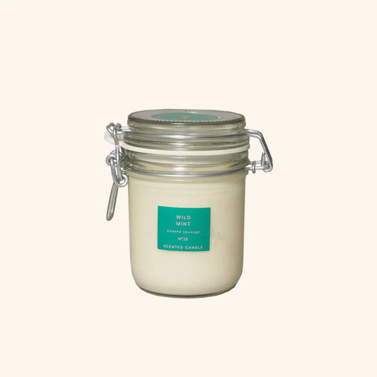 Wild Mint True Grace large kitchen jar candle in glass jar.