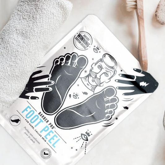 Award-winning men's foot peel treatment with natural botanicals for softer, rejuvenated feet.