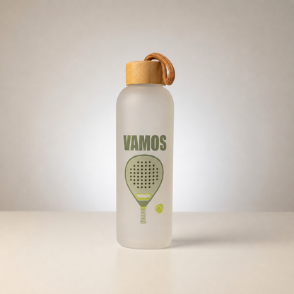 Frosted Padel Water Bottle With Bamboo Lid | 750ml