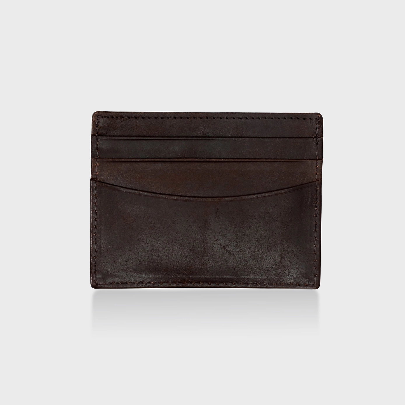 Vintage Leather Card Holder dark Brown