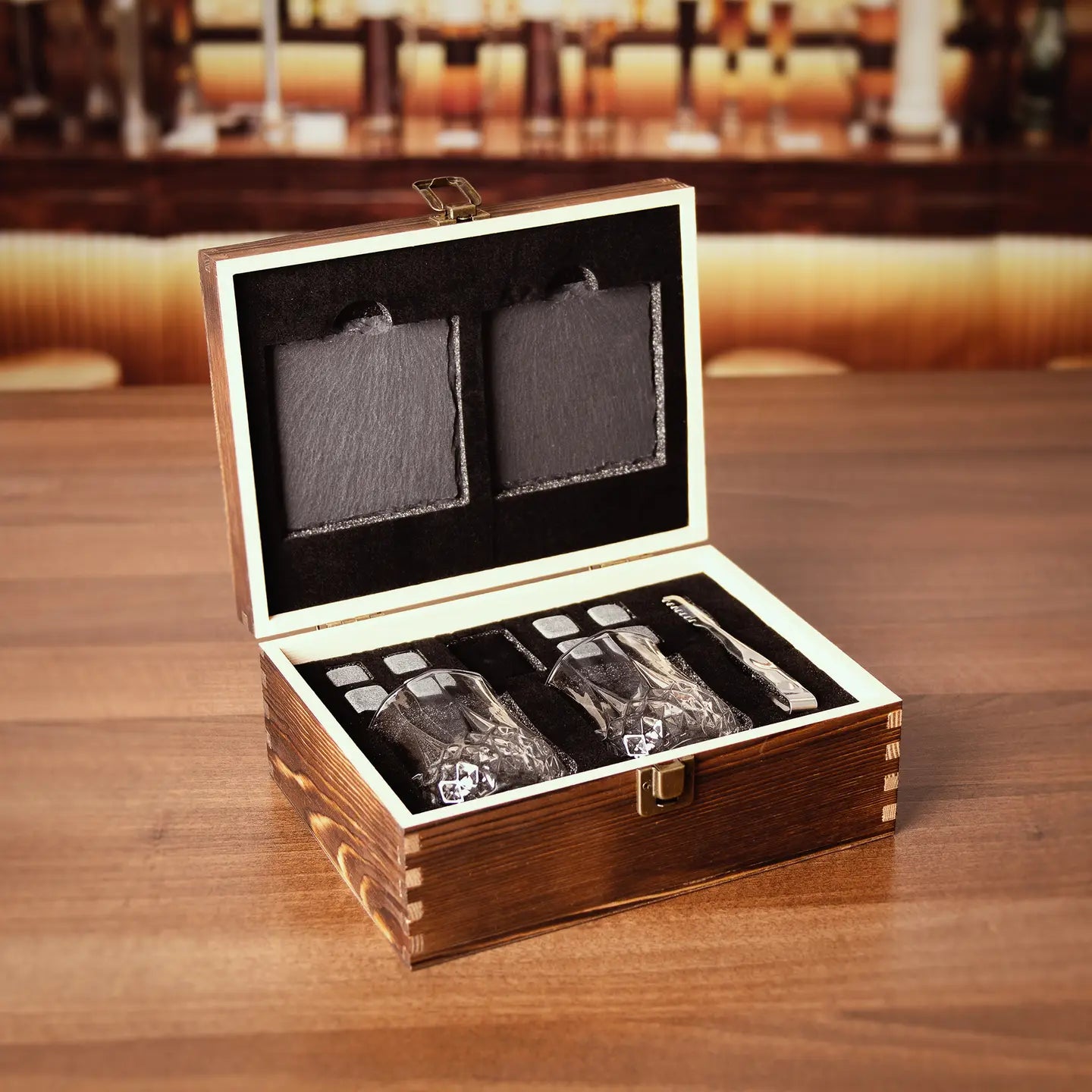Whisky Glasses and Stones Set