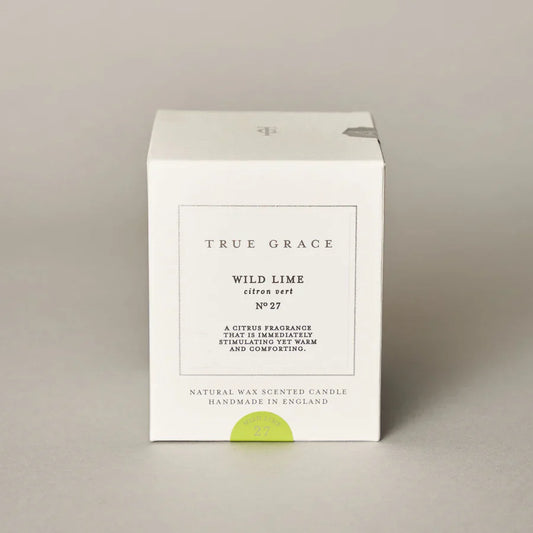 True Grace Village Classic Wild Lime Candle in printed glass, part of the Village Range.