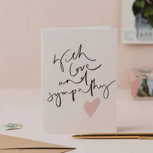 'with Love and Sympathy' Hand Lettered Card