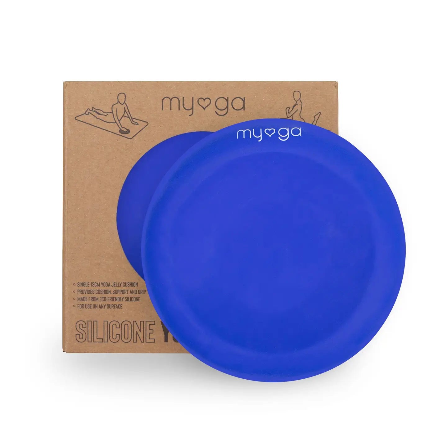 Royal blue yoga support jelly pads for joint pain relief.